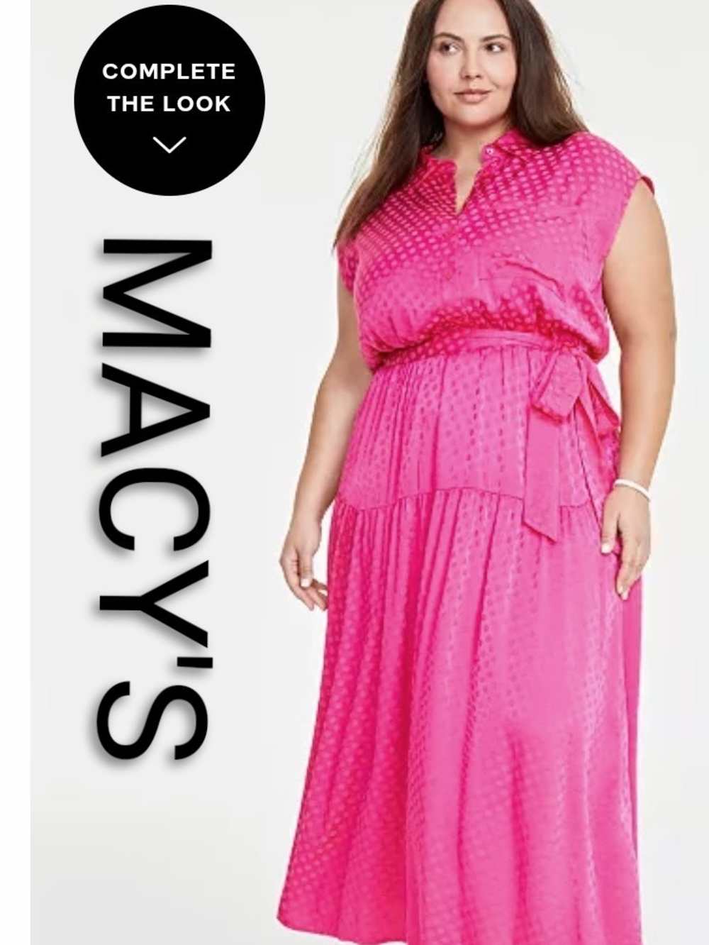 💖 Polkadot Silky Tie Elastic Waist Maxi Dress